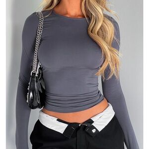 White fox charcoal long sleeve